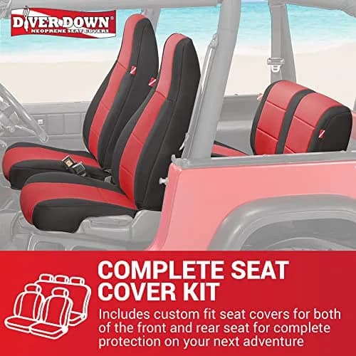 Diver Down Neoprene Seat Cover Set for Jeep YJ 1987-1995 | Waterproof Custom Fit with Soft Padding (Charcoal, 1991) thumbnail 6