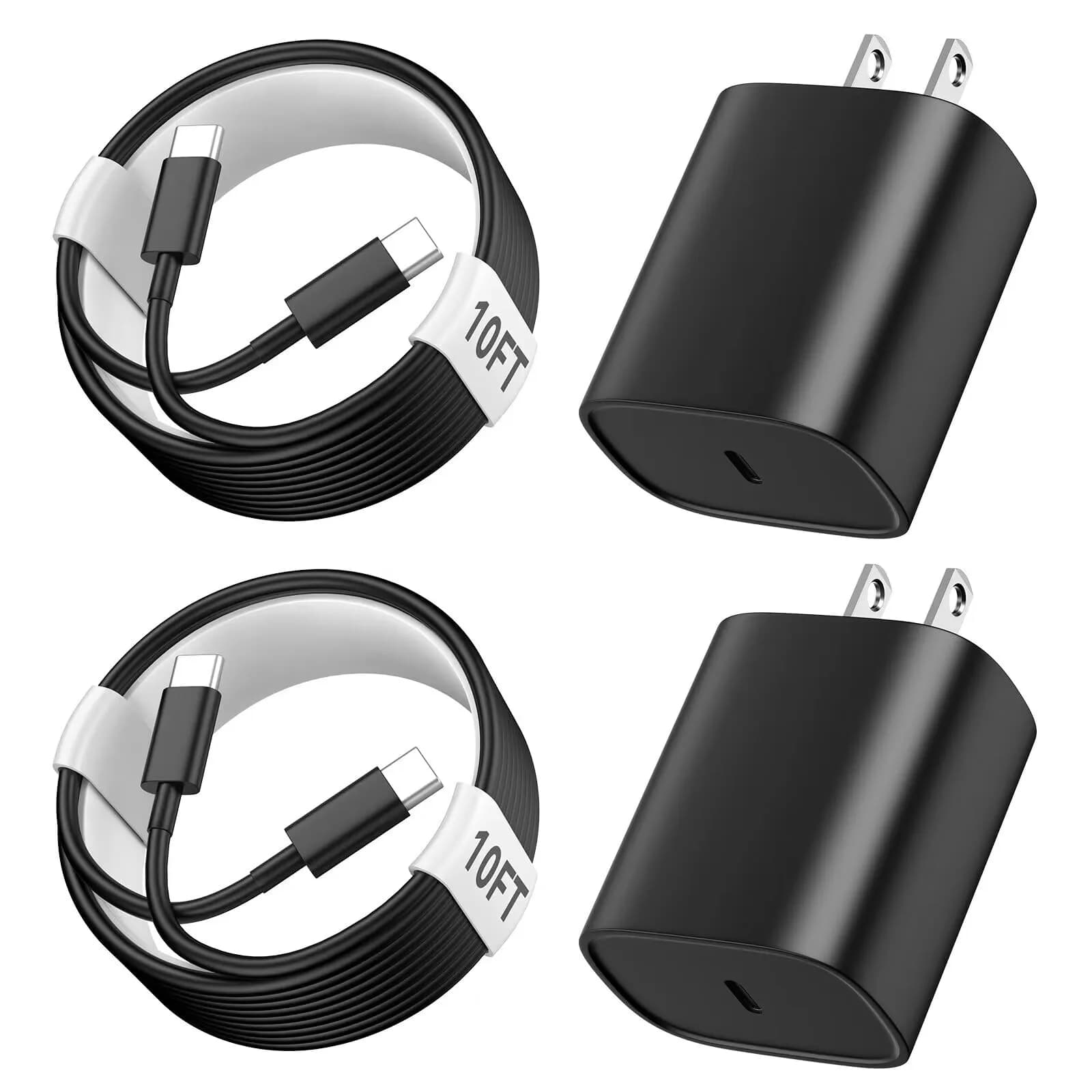 Ubearkk Phone 17 16 15 Charger Fast Charging | 20W USB C Wall Adapter with 10FT Cable