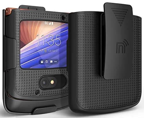 Nakedcellphone Holster Combo for Motorola RAZR 5G Flip Phone with Belt Clip - Black | Secure, Compact & Fully Functional thumbnail 2