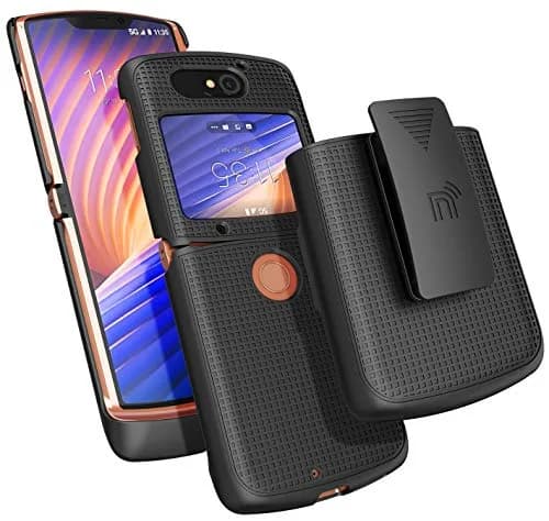 Nakedcellphone Holster Combo for Motorola RAZR 5G Flip Phone with Belt Clip - Black | Secure, Compact & Fully Functional thumbnail 3