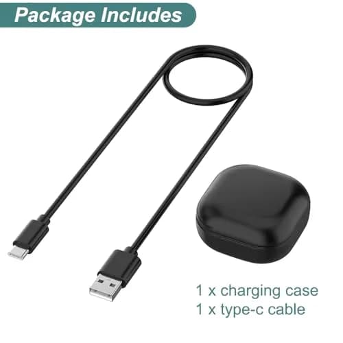 Kissmart Charging Case for Galaxy Buds Live SM-R180 | 600mAh Wired USB-C Charging, Black thumbnail 7
