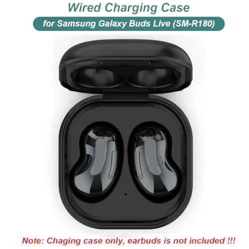 Kissmart Charging Case for Galaxy Buds Live SM-R180 | 600mAh Wired USB-C Charging, Black thumbnail 2