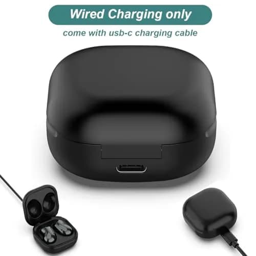 Kissmart Charging Case for Galaxy Buds Live SM-R180 | 600mAh Wired USB-C Charging, Black thumbnail 5