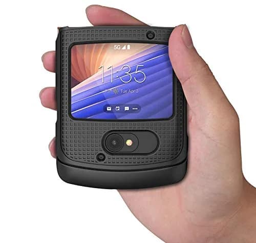 Nakedcellphone Black Grid Series Flip Phone Case for Motorola RAZR 5G (2020) | Slim Hard Shell Cover thumbnail 5