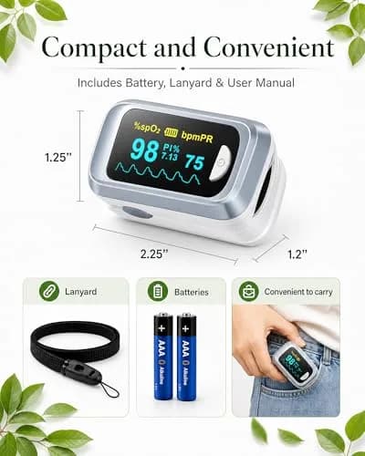 HealthTree Fingertip Pulse Oximeter & Heart Rate Monitor | 70%-100% SpO2, +/-2% Accuracy thumbnail 4