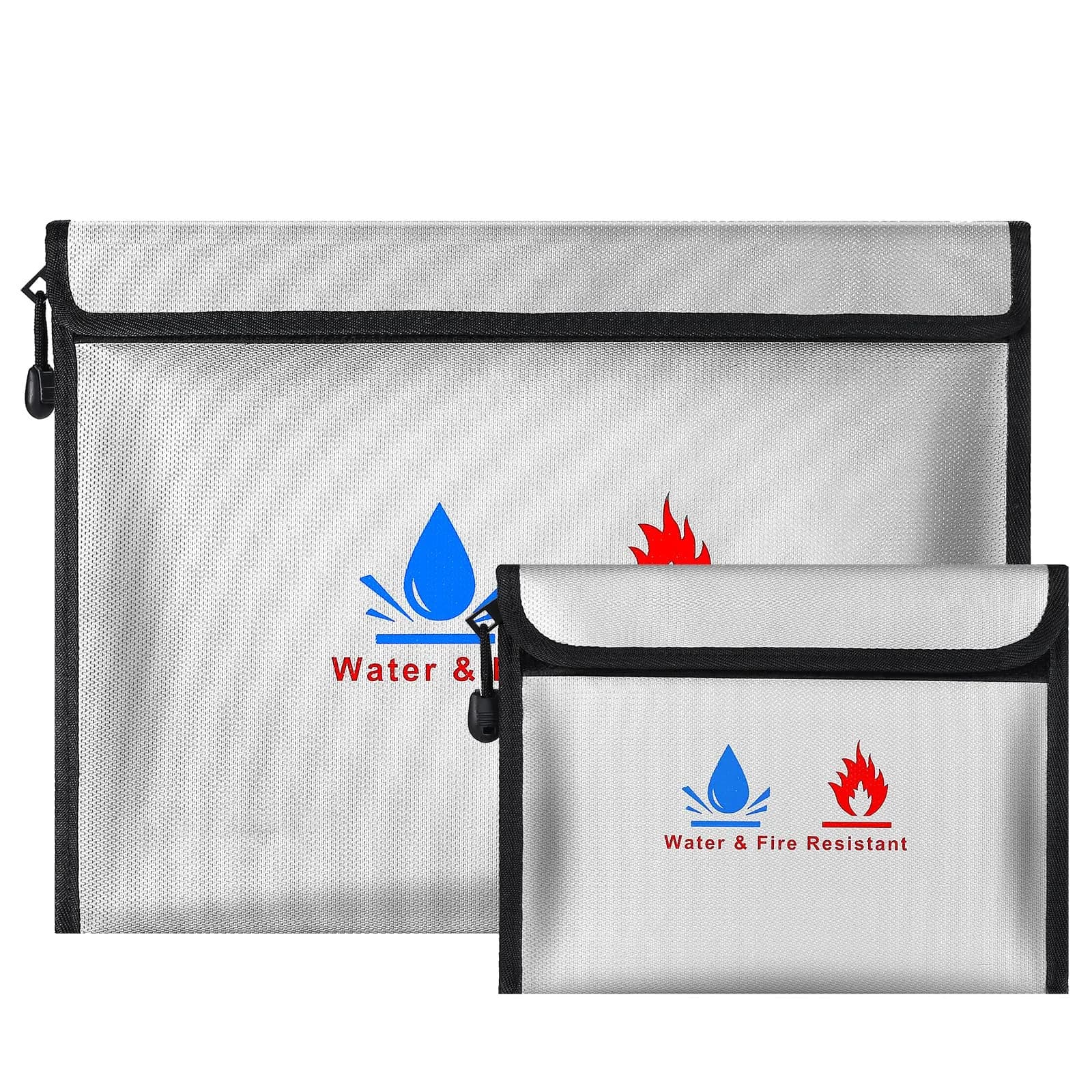 ABSOK Fire-Resistant Document Pouches Set 38cm x 28cm (15"x11") & 18cm x 8cm (9"x7") | Protect Valuables Up to 2000°F - main product image