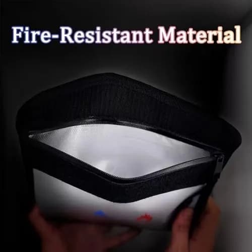 ABSOK Fire-Resistant Document Pouches Set 38cm x 28cm (15"x11") & 18cm x 8cm (9"x7") | Protect Valuables Up to 2000°F thumbnail 8