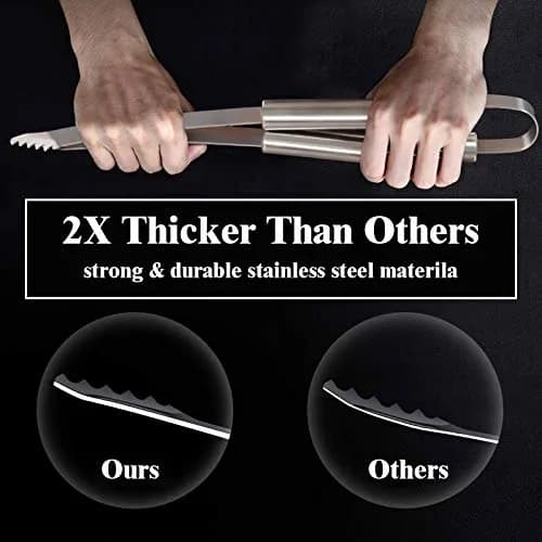 ROMANTICIST 23pcs Heavy Duty Grilling Tools Set Silver | Stainless Steel BBQ Accessories Kit with Meat Claws & Canvas Bag thumbnail 4