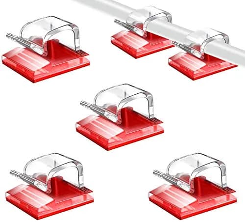 SOULWIT Clear Self Adhesive Cable Management Clips 50 Pcs | Organize Wires on Desks and Walls thumbnail 1