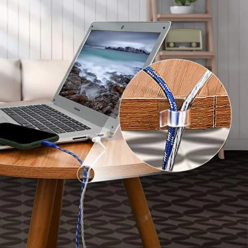 SOULWIT Clear Self Adhesive Cable Management Clips 50 Pcs | Organize Wires on Desks and Walls thumbnail 6