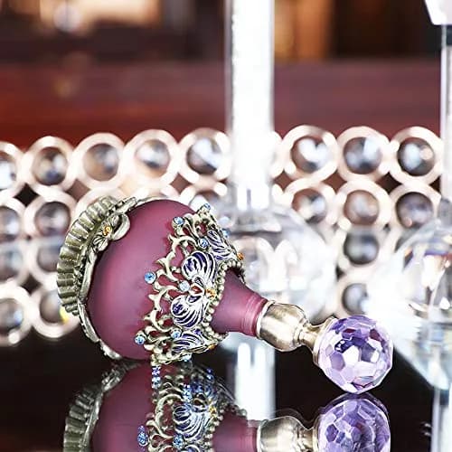 Rayberro Vintage Perfume Bottle, 25ML Purple Flower Glass Refillable Dropper for Women & Girls thumbnail 6