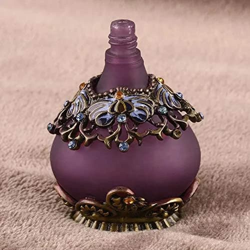 Rayberro Vintage Perfume Bottle, 25ML Purple Flower Glass Refillable Dropper for Women & Girls thumbnail 7