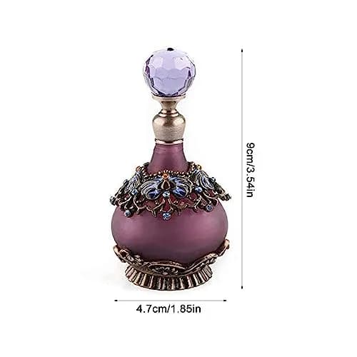 Rayberro Vintage Perfume Bottle, 25ML Purple Flower Glass Refillable Dropper for Women & Girls thumbnail 2