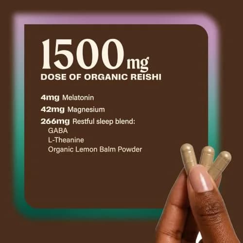 OM MUSHROOM SUPERFOOD Sleep Mushroom Capsules 90 Count | Supports Rest & Sleep Quality thumbnail 5