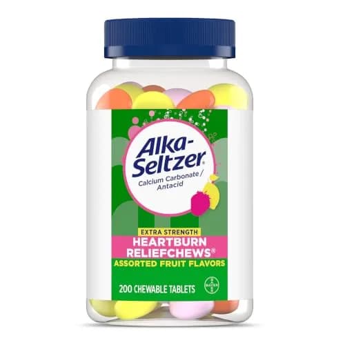Alka-Seltzer Extra Strength Heartburn ReliefChews 200 Count (680 mg Calcium Carbonate) | Fast Heartburn & Acid Indigestion Relief thumbnail 1