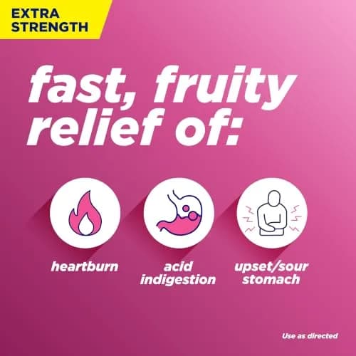 Alka-Seltzer Extra Strength Heartburn ReliefChews 200 Count (680 mg Calcium Carbonate) | Fast Heartburn & Acid Indigestion Relief thumbnail 3