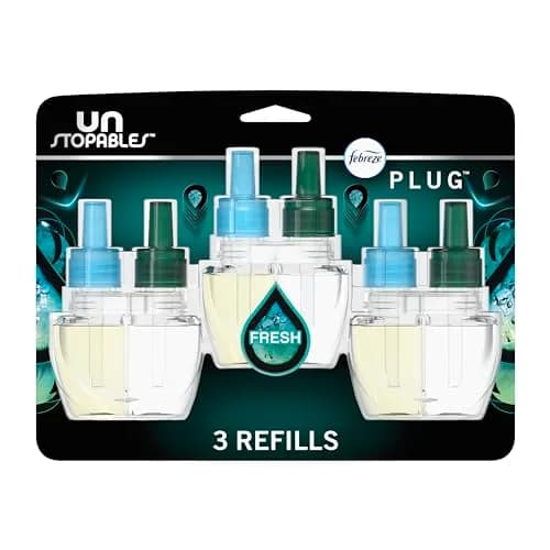 Febreze Plug-in Air Freshener Refills Unstopables Fresh Scent 0.87oz (25ml) Each, 3 Count | Odor-Fighting Technology for Home & Office thumbnail 1
