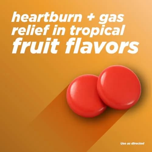 Alka-Seltzer Heartburn + Gas ReliefChews Tropical Punch 180 Count (6.35 oz / 180 g) | Fast Relief for Heartburn, Gas, and Bloating thumbnail 2