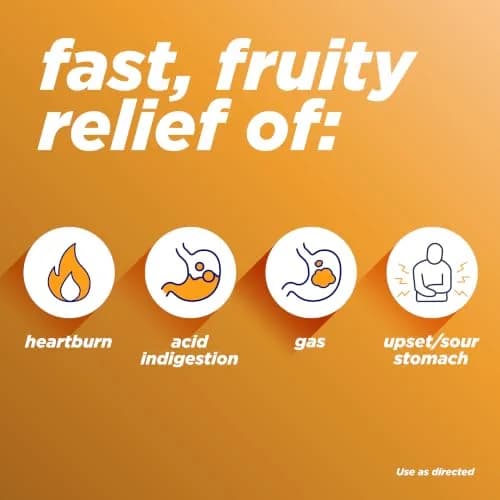 Alka-Seltzer Heartburn + Gas ReliefChews Tropical Punch 180 Count (6.35 oz / 180 g) | Fast Relief for Heartburn, Gas, and Bloating thumbnail 3