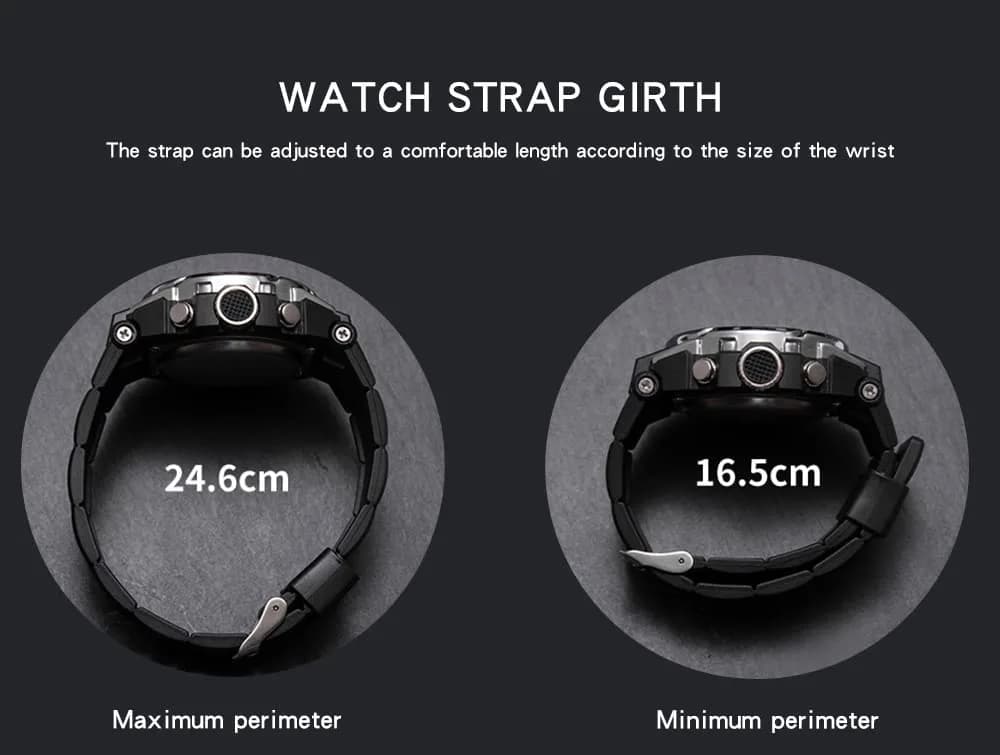 AIMES Men's Military Tactical Watch 53mm (2.1 inch) | Dual Time Zone Analog-Digital Display - view 6