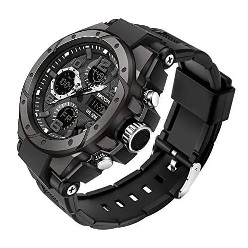 AIMES Men's Military Tactical Watch 53mm (2.1 inch) | Dual Time Zone Analog-Digital Display thumbnail 1