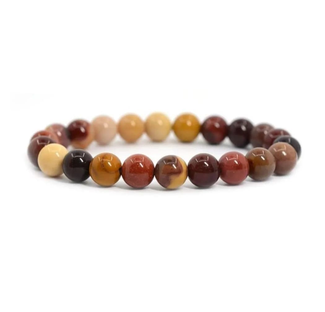 Adabele Real Natural Mookaite Jasper Gemstone Stretch Bracelet 8 Inch | Genuine Earth-Mined Beads for Daily Wear