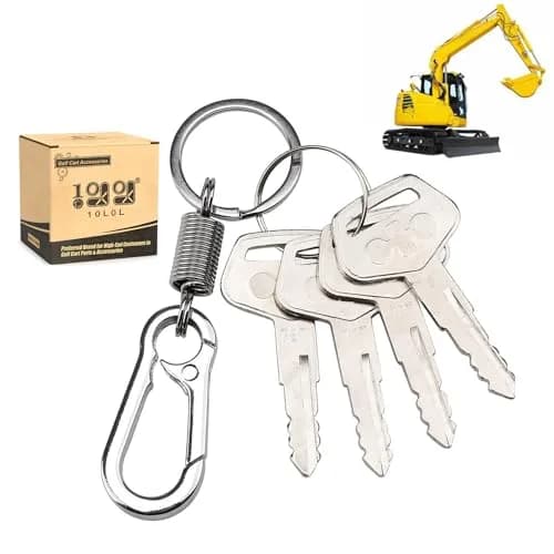 10L0L 4PCS 787 Ignition Keys with Keychain for Heavy Equipment Excavator Backhoe Dozer Komatsu, Kalmar, Dressta, Sakai | Alloy Metal Durable Set thumbnail 1