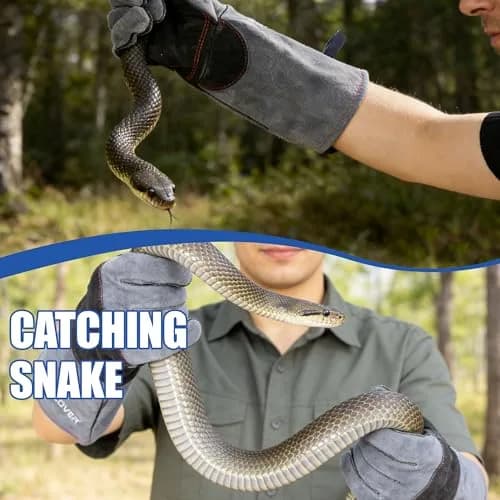 IC ICLOVER Animal Handling Gloves Large 16-inch (40.64cm) | Snake Bite Proof Double Leather for Men thumbnail 6