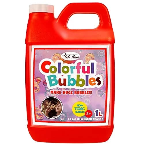 Lulu Home Concentrated Bubble Solution Refill (1 L / 33.8 OZ) | USA Import for Giant Bubbles & Machines — Red-1