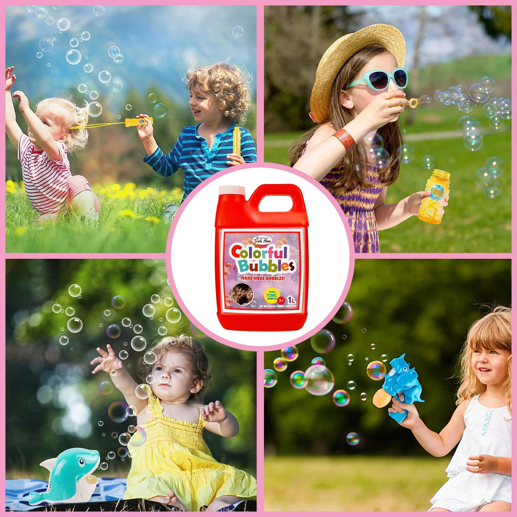 Lulu Home Concentrated Bubble Solution Refill - Vibrant Red (1 L / 33.8 OZ) | Non-Toxic Fun for Machines & Wands - view 4
