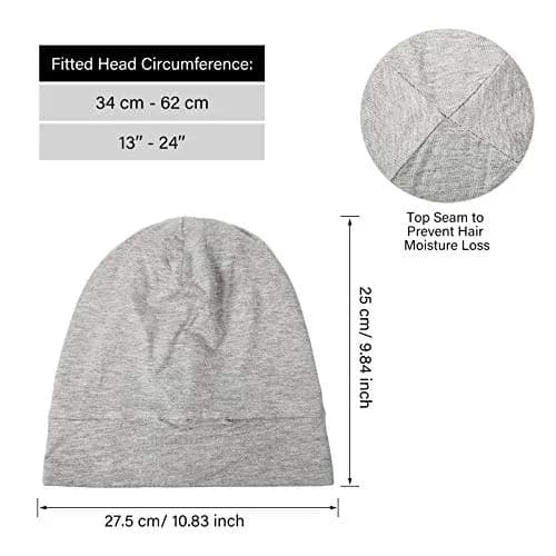 Geyoga Silk Satin Bonnet for Men 2 Pack | Adjustable Elastic Band for Curly Hair thumbnail 2