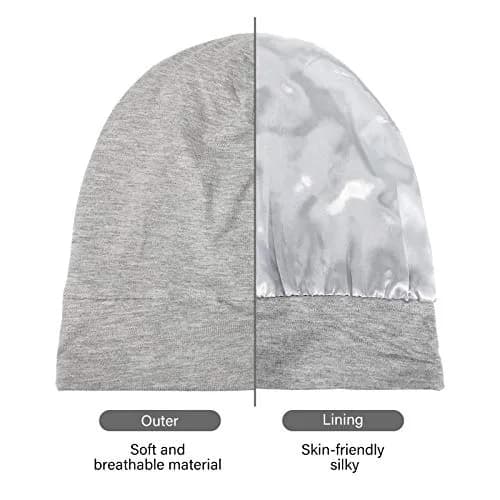 Geyoga Silk Satin Bonnet for Men 2 Pack | Adjustable Elastic Band for Curly Hair thumbnail 4
