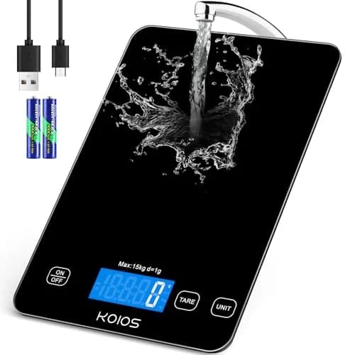 KOIOS Black 33lb (15kg) Digital Kitchen Scale | Precision Weighing for Baking & Cooking thumbnail 1
