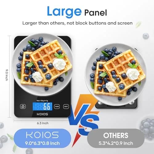 KOIOS Black 33lb (15kg) Digital Kitchen Scale | Precision Weighing for Baking & Cooking thumbnail 4