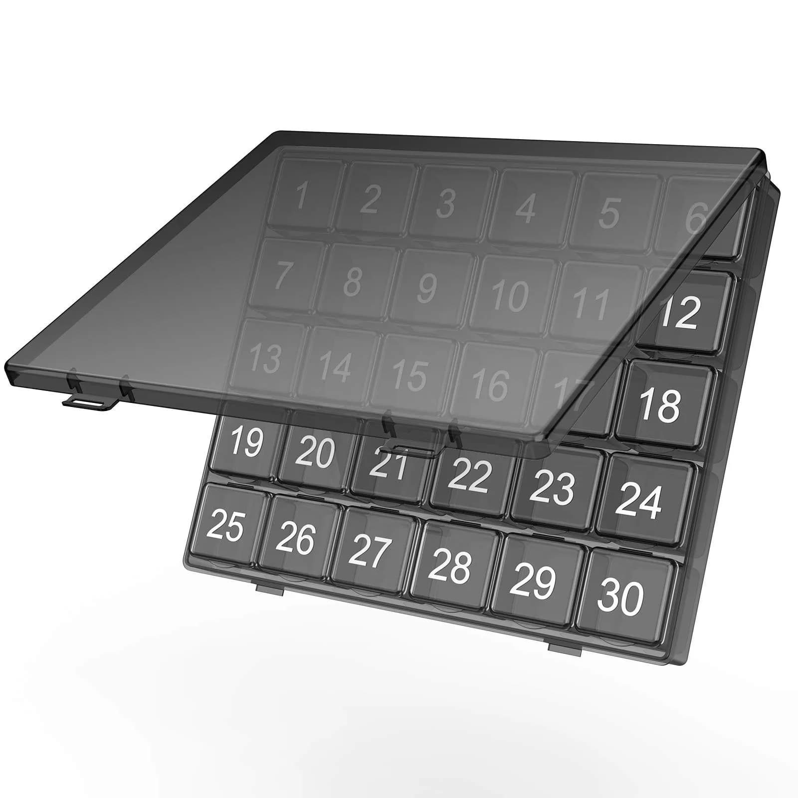 DOHIMGIO 30-Day Monthly Pill Organizer Box with Large Compartments | Squeeze-to-Open Design - main product image