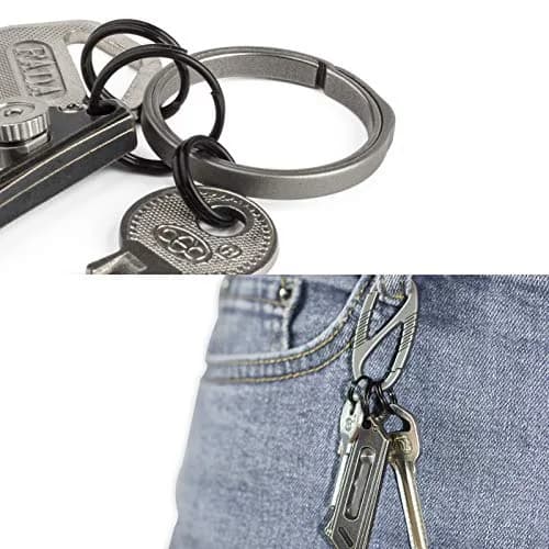 FEGVE TC4 Titanium Split Key Rings Set, 15 pcs Black-Plated Jump Rings for Keys & Jewelry DIY | Rustproof & Durable thumbnail 5