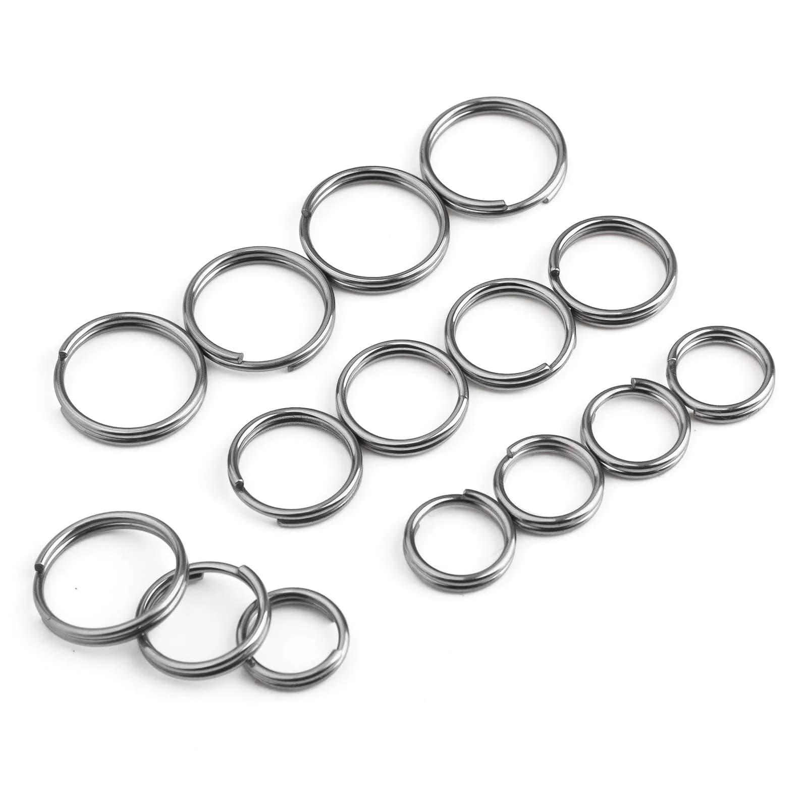 FEGVE TC4 Titanium Small Split Key Rings | Corrosion-Resistant Jewelry DIY Accessory — Silver-10/12/14mm