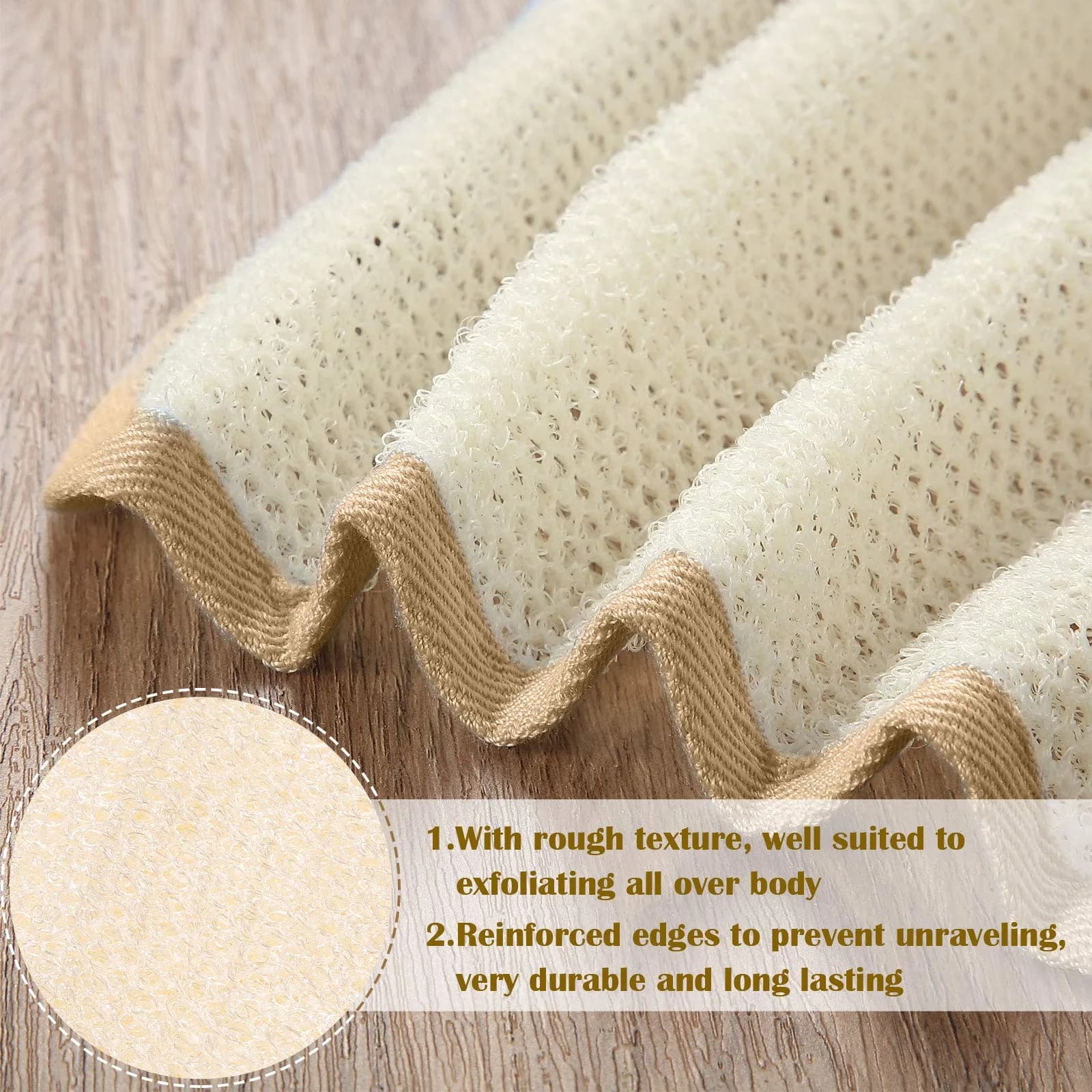 Tatuo Exfoliating Washcloth 5 Pcs (27cm x 23cm) | Dual-Sided Scrub for Face & Body - view 3