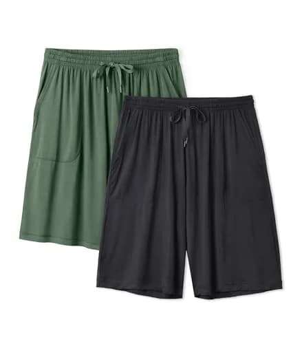 DAVID ARCHY Mens Pajama Shorts Bamboo Rayon XL | Soft, Breathable & Cool for Summer thumbnail 1