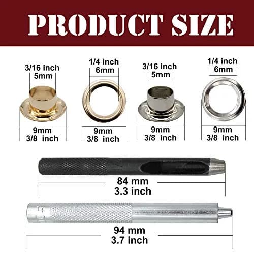Raydodo 3/16 Inch Brass Grommet Kit with Tool | DIY Crafts & Repairs in India thumbnail 2