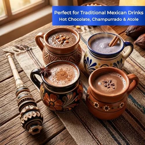 GLOBE ROCKET Handmade Molinillo Hot Chocolate Frother (Large) 34.3cm (13.5 inches) | Authentic Mexican Tradition thumbnail 4
