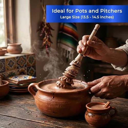 GLOBE ROCKET Handmade Molinillo Hot Chocolate Frother (Large) 34.3cm (13.5 inches) | Authentic Mexican Tradition thumbnail 5
