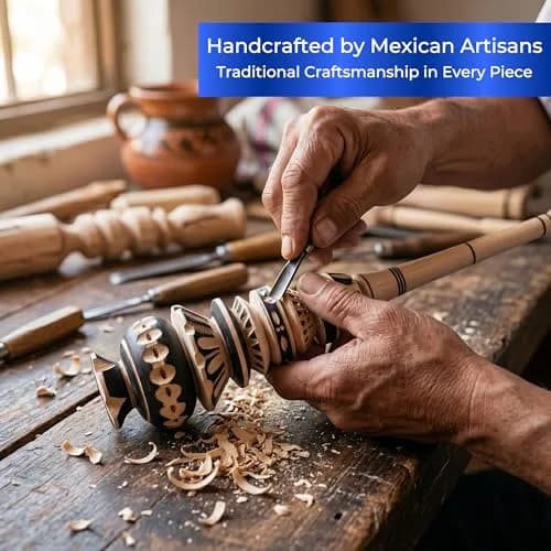 GLOBE ROCKET Handmade Molinillo Hot Chocolate Frother (Large) 34.3cm (13.5 inches) | Authentic Mexican Tradition thumbnail 2