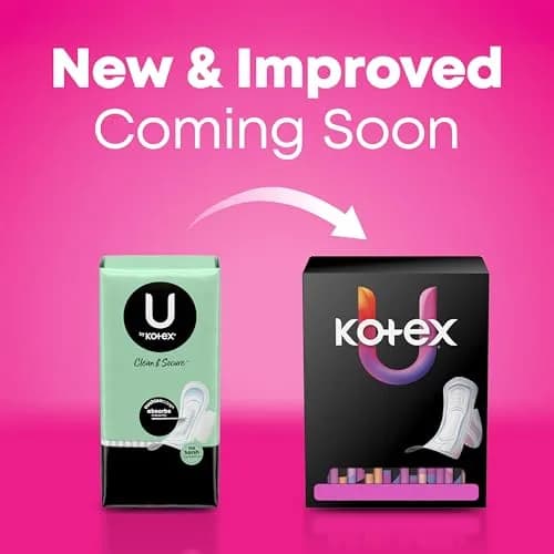 U by Kotex Clean & Secure Ultra Thin Pads with Wings, Regular Absorbency, 216 Count (6 Packs of 36) | Dermatologist Tested thumbnail 3