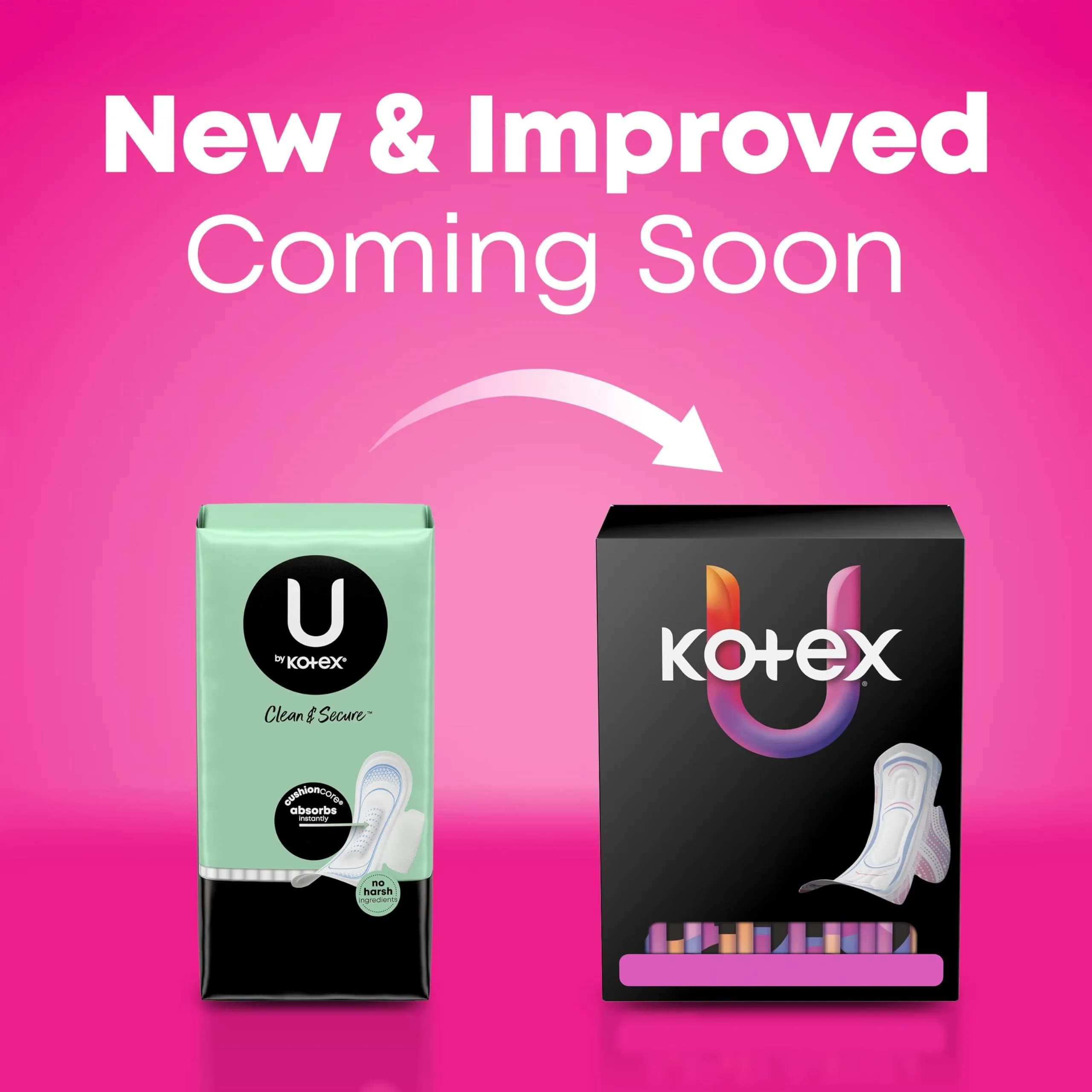 U by Kotex Clean & Secure Ultra Thin Pads with Wings, Regular Absorbency, 216 Count (6 Packs of 36) | Dermatologist Tested - view 3