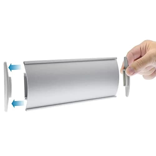 GlossyEnd Silver Aluminum Wall Mount Name Plate Holder | Durable Office Signage (8” x 3”) thumbnail 3
