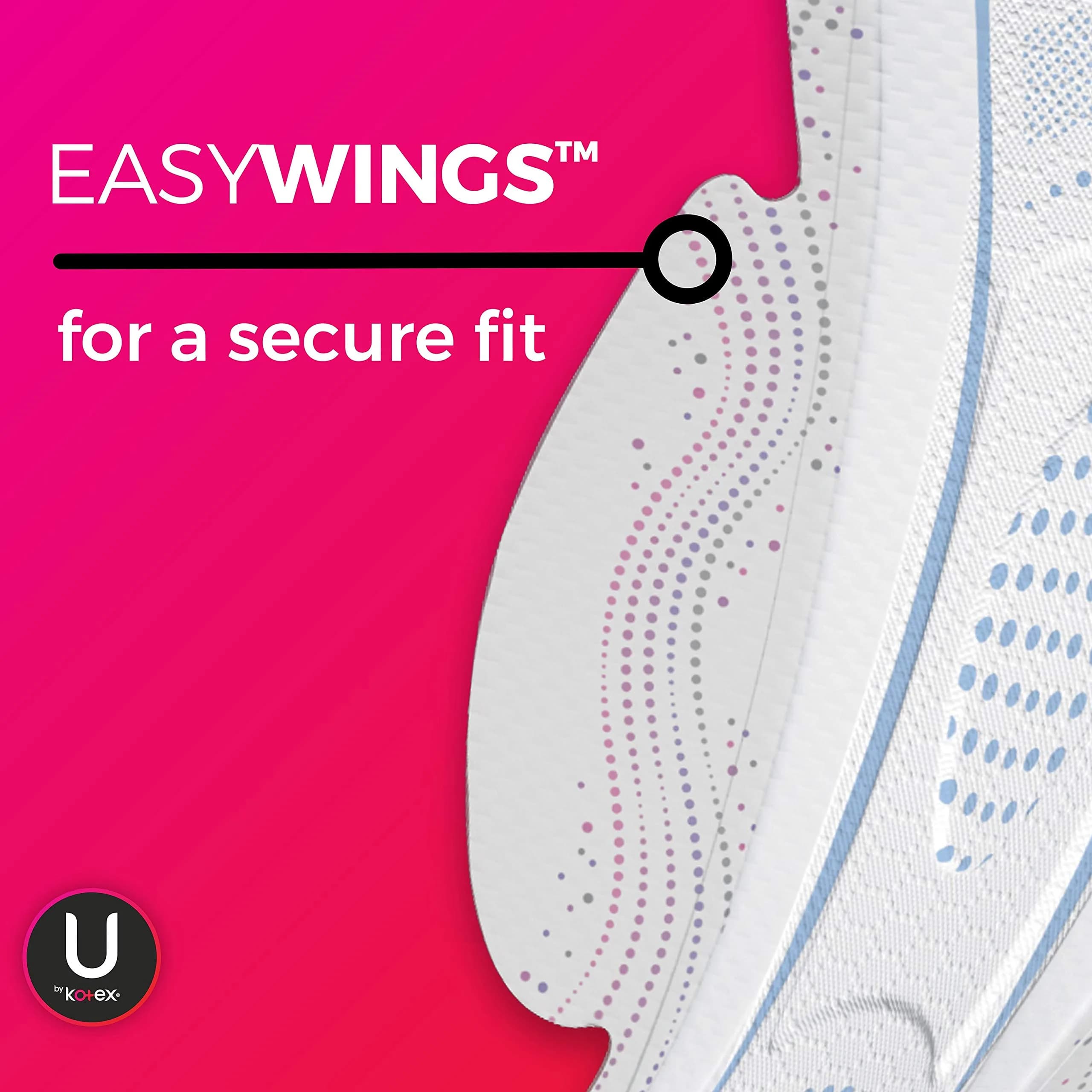 U by Kotex CleanWear Ultra Thin Feminine Pads with Wings, Regular Absorbency, 32 Count | Dermatologist Tested & Hypoallergenic - view 5