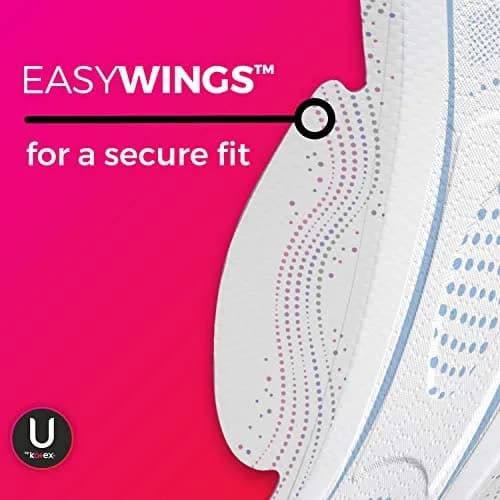 U by Kotex CleanWear Ultra Thin Feminine Pads with Wings, Regular Absorbency, 32 Count | Dermatologist Tested & Hypoallergenic thumbnail 5