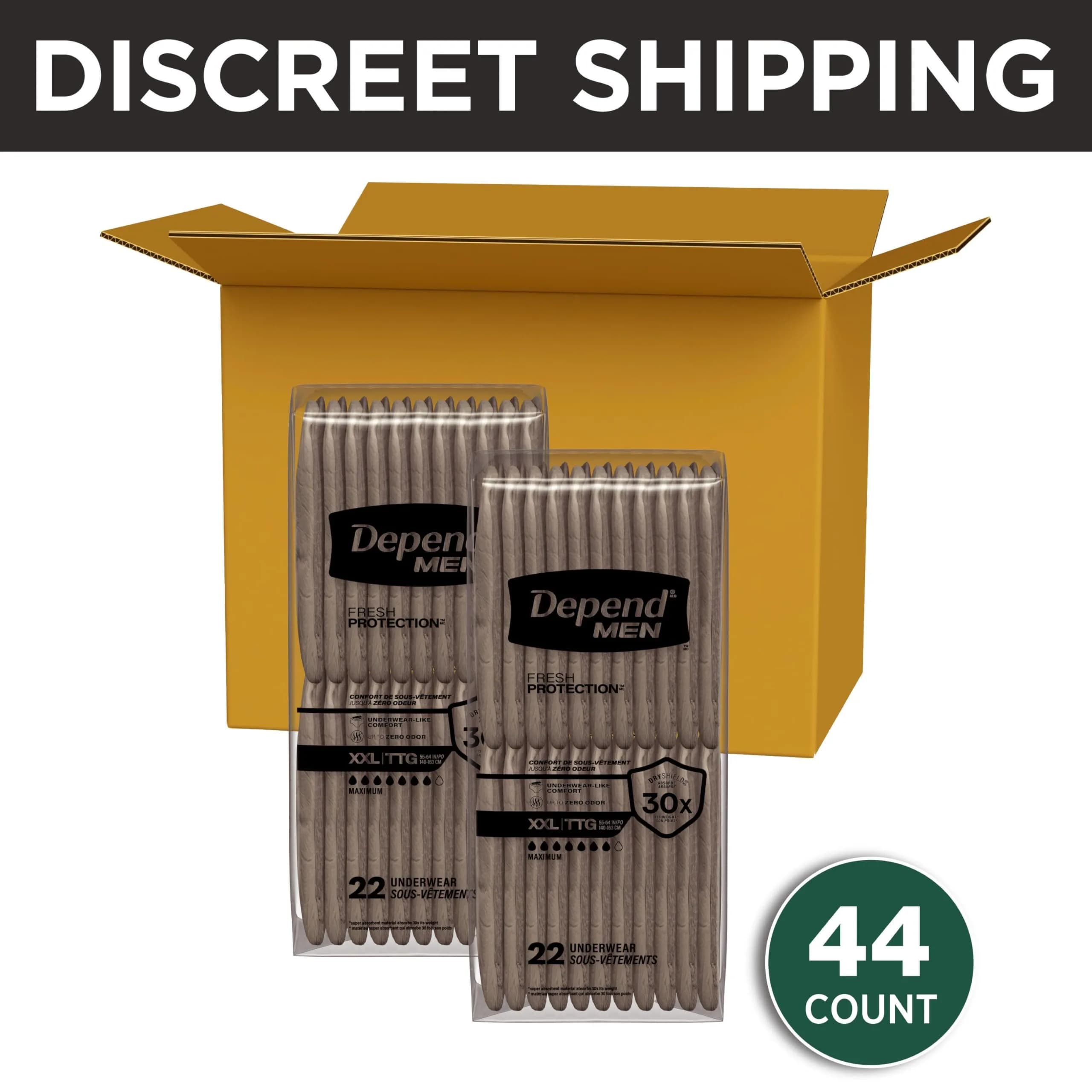 Depend Fresh Protection Men's Incontinence Underwear XXL (55-64" Waist) | Maximum Absorbency & Odor Control - view 2