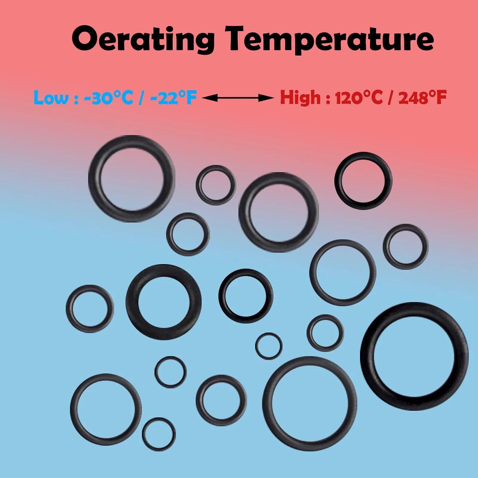 ZDBB 1010 Pcs Rubber O Ring Kit 22 Metric Sizes | Oil & Heat Resistant Nitrile Rubber Assortment - view 6